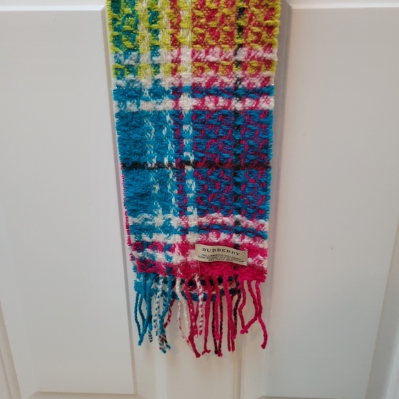 Burberry Multi Color Plaid Scarf Wool & Angora - Picture 7 of 8